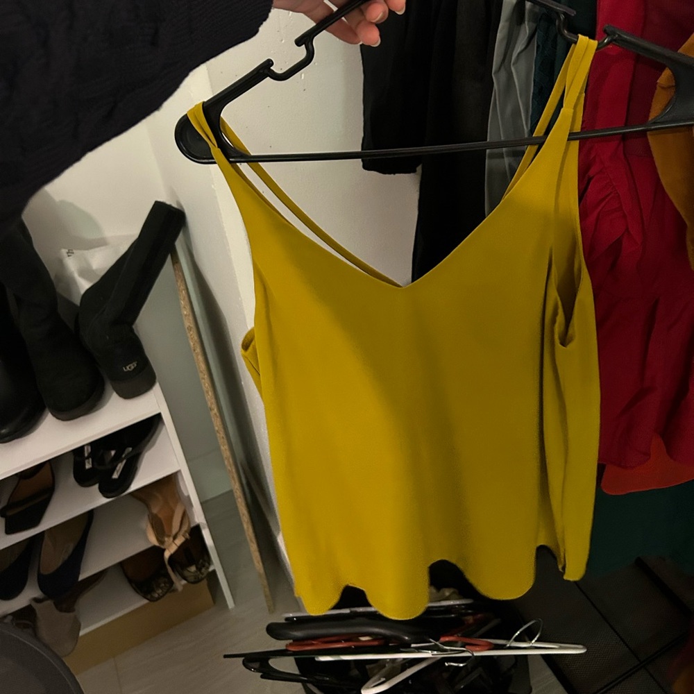 Topshop Mustard Strappy Tank Top